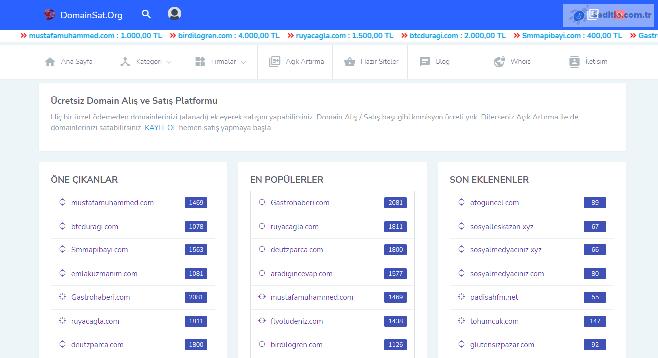 Domain Al Sat - Alanadı Satış Platformu (satıldı)